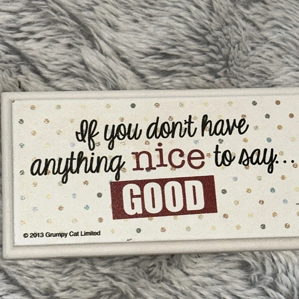 Grumpy Cat 2013 Desk Wall Sign If You Dont Have Anything Nice To Say Good Meme